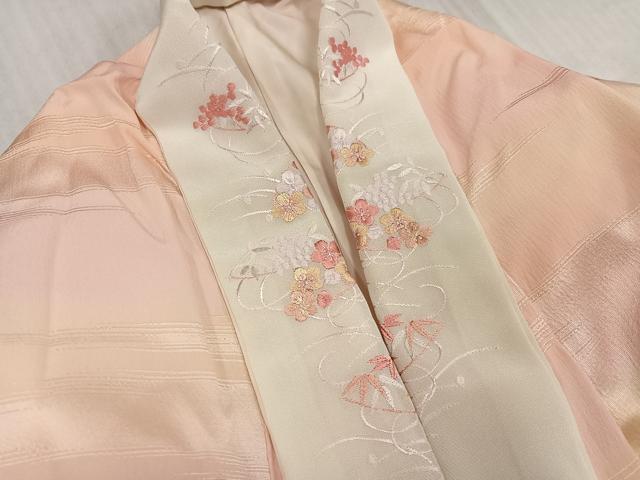 平和屋着物●長襦袢 袷 作家物 霞地紋 暈し染め 半衿刺繍 正絹 逸品 AABK9988ph