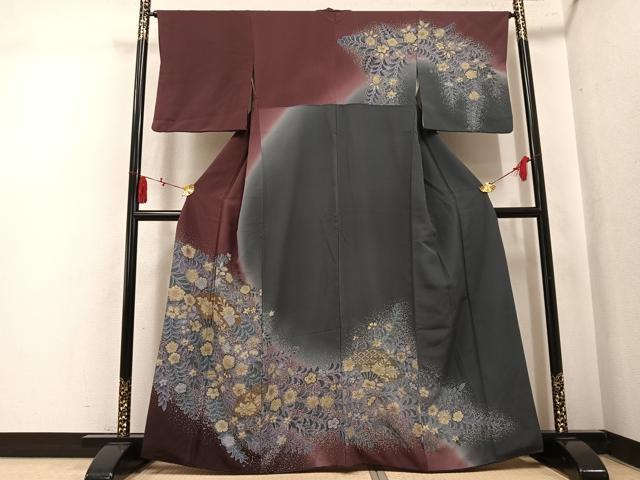 平和屋着物●訪問着 辻が花 暈し染め 金彩 正絹 逸品 AABK9991ph