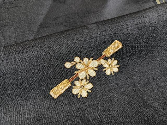 平和屋着物●上質な小紋 櫛 簪 花 金彩 正絹 逸品 AABK9995ph