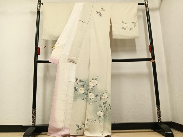 平和屋着物●訪問着 枝花文 暈し染め 金彩 正絹 逸品 AABK9997ph