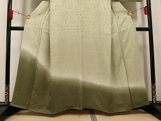 平和屋着物●訪問着 草花地紋 暈し染め 正絹 逸品 AABK9998ph