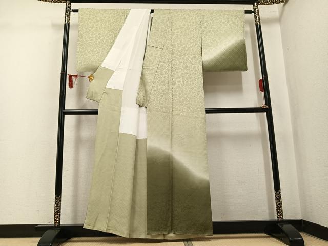 平和屋着物●訪問着 草花地紋 暈し染め 正絹 逸品 AABK9998ph