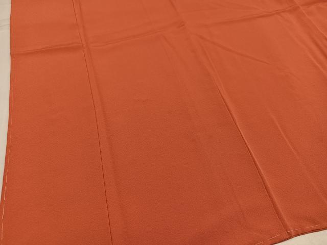 平和屋着物●上質な色無地 鉛丹色 正絹 逸品 未使用 AABK9999ph