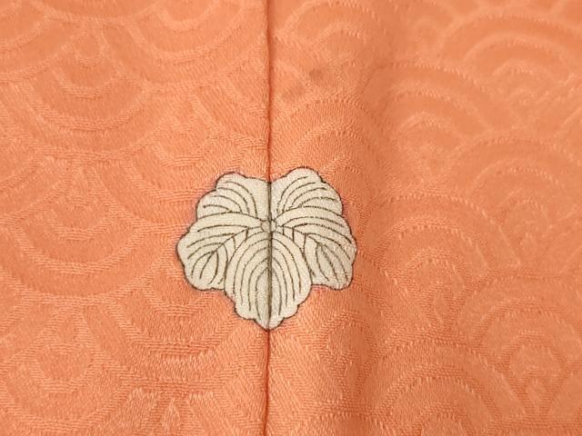 平和屋着物●上質な色無地 青海波地紋 肉桂色 正絹 逸品 AABL0003ck