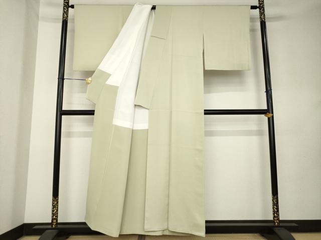 平和屋着物●上質な色無地 作家物 砂色 正絹 逸品 AABL0004ck