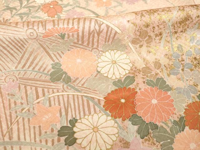 平和屋着物●訪問着 刺繍 慶彩小袖 花籬文 金彩 正絹 逸品 AABL0005ck