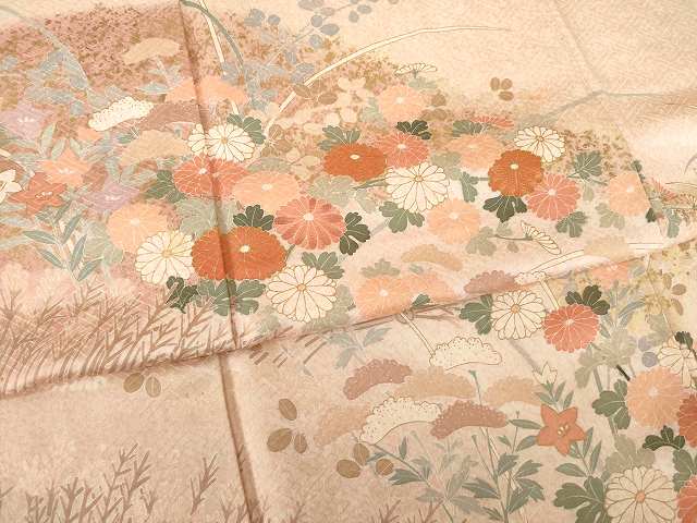 平和屋着物●訪問着 刺繍 慶彩小袖 花籬文 金彩 正絹 逸品 AABL0005ck