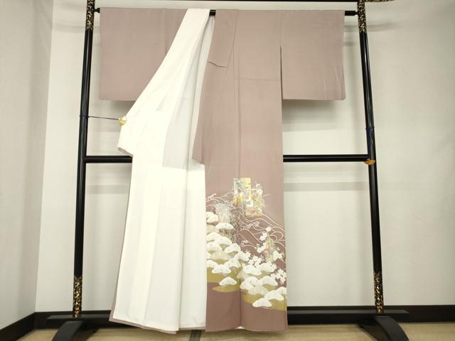 平和屋着物●豪華色留袖 友禅 立波人物文 暈し染め 金彩 正絹 逸品 AABL0008ck