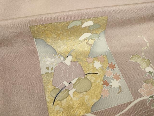 平和屋着物●豪華色留袖 友禅 立波人物文 暈し染め 金彩 正絹 逸品 AABL0008ck