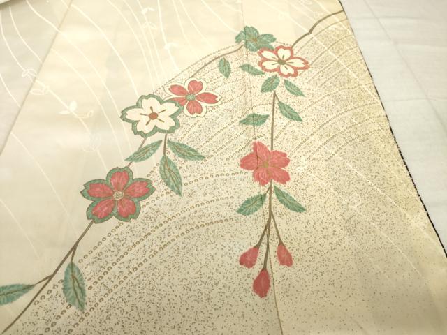 平和屋着物●豪華振袖 絞り 花蝶文 暈し染め 金彩 正絹 逸品 AABL0009ck