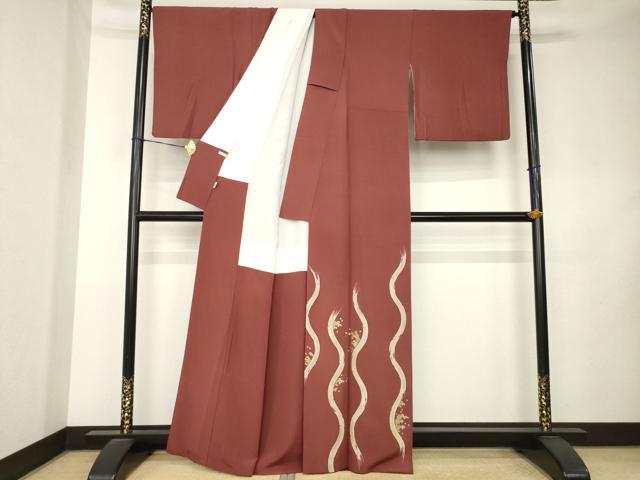 平和屋着物●訪問着 作家物 立涌立波文 金彩 正絹 逸品 AABL0011ck