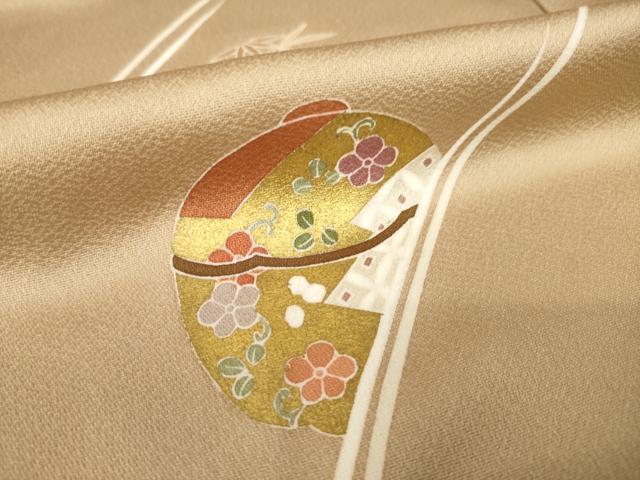平和屋着物●訪問着 友禅 駒刺繍 鈴 正絹 逸品 AABL0014ck