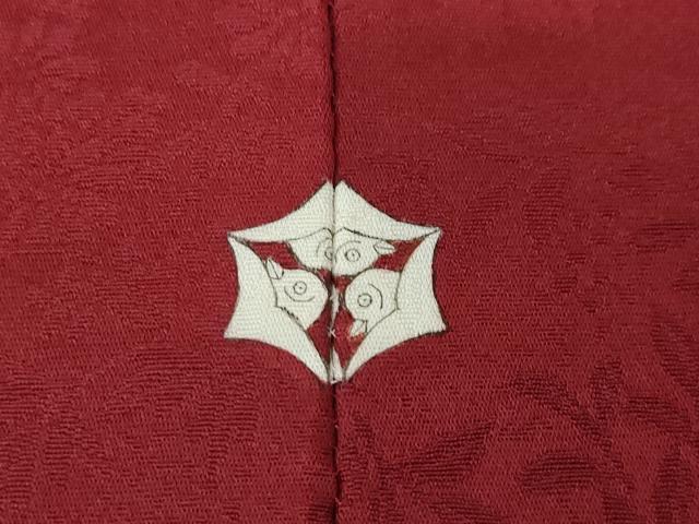 平和屋着物●上質な色無地 花地紋 葡萄茶色 正絹 逸品 AABL0015ck