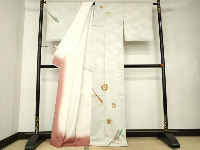 平和屋着物●訪問着 刺繍 舞花文 金銀糸 大丸扱い 正絹 逸品 AABL0022ck