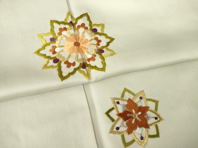 平和屋着物●訪問着 刺繍 舞花文 金銀糸 大丸扱い 正絹 逸品 AABL0022ck