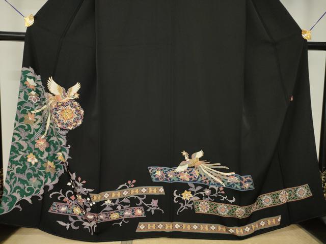 平和屋着物●豪華黒留袖 作家物 正倉院鳳凰花文 正絹 逸品 AABL0023ck