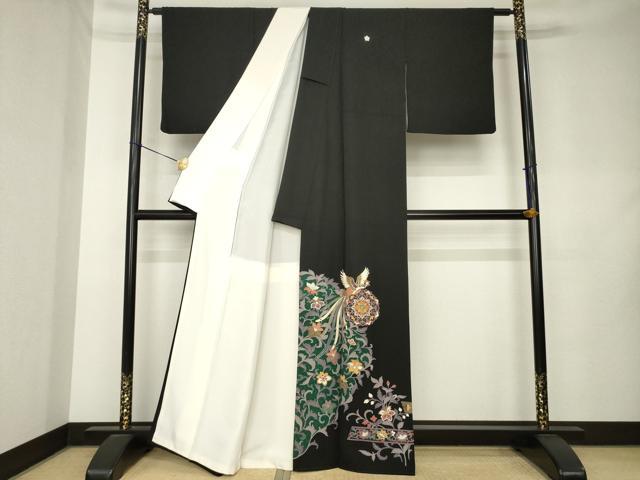 平和屋着物●豪華黒留袖 作家物 正倉院鳳凰花文 正絹 逸品 AABL0023ck