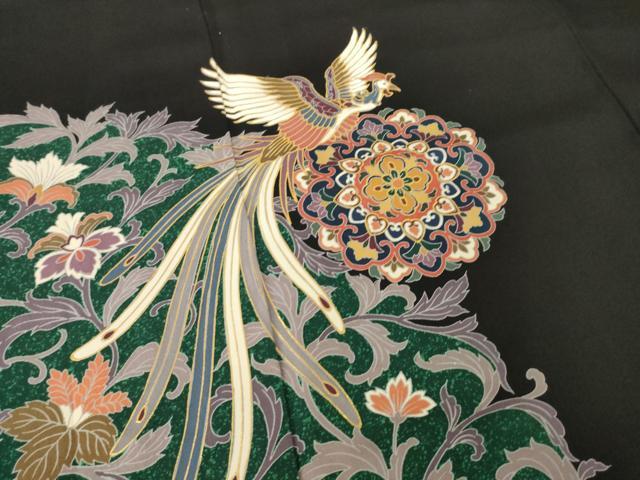 平和屋着物●豪華黒留袖 作家物 正倉院鳳凰花文 正絹 逸品 AABL0023ck