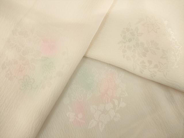 平和屋着物●長襦袢 袷 花地紋 暈し染め 半衿刺繍 正絹 逸品 AABL0024ck