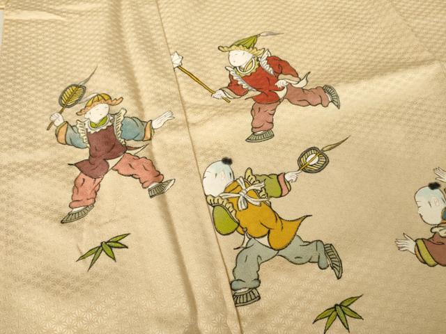平和屋着物●訪問着 唐子 正絹 逸品 AABL0031ck