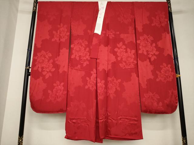平和屋着物●豪華振袖・長襦袢(無双仕立て)セット 総絞り 駒刺繍 花丸文 黒地 ロング丈 正絹 逸品 AABL0042ck