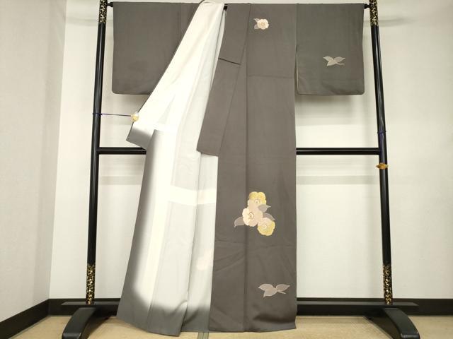 平和屋着物●訪問着 駒刺繍 舞花文 金彩 正絹 逸品 AABL0045ck
