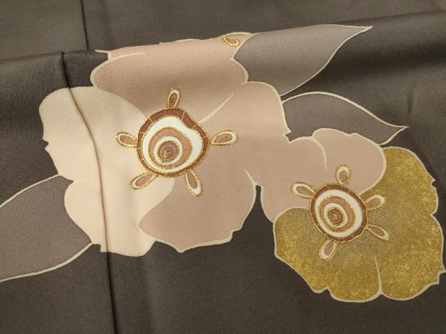 平和屋着物●訪問着 駒刺繍 舞花文 金彩 正絹 逸品 AABL0045ck
