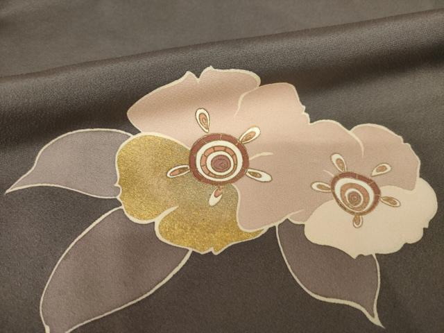 平和屋着物●訪問着 駒刺繍 舞花文 金彩 正絹 逸品 AABL0045ck