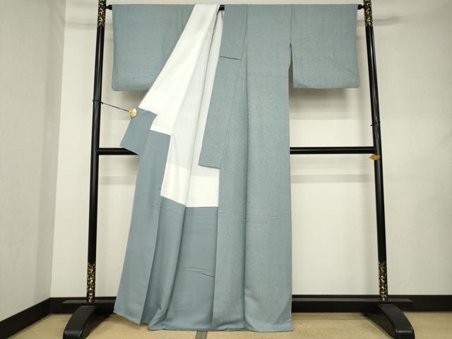 平和屋着物●上質な色無地 鉛色 正絹 逸品 AABL0050ck