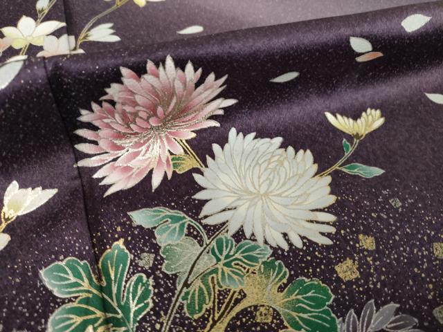 平和屋着物●訪問着 草花文 暈し染め 金銀彩 正絹 逸品 AABL0051ck