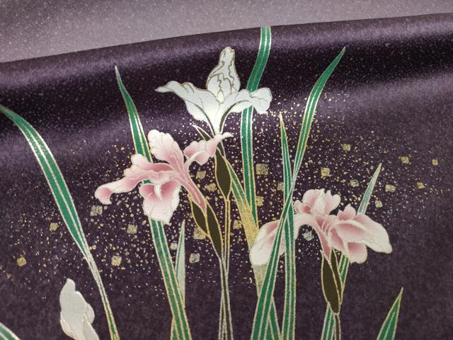 平和屋着物●訪問着 草花文 暈し染め 金銀彩 正絹 逸品 AABL0051ck