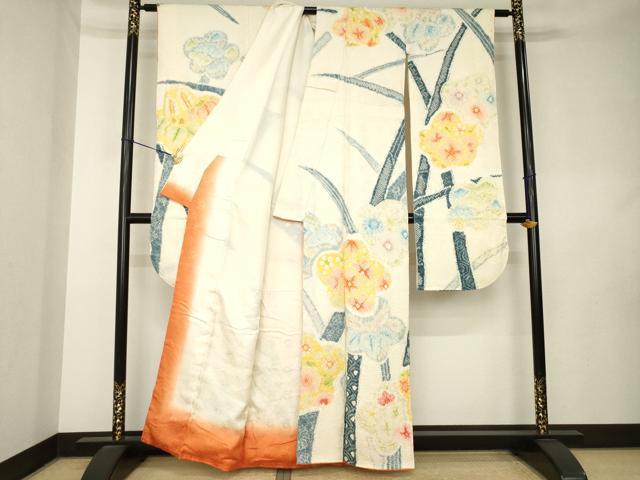 平和屋着物●豪華振袖 総絞り 枝梅 正絹 逸品 AABL0060ck
