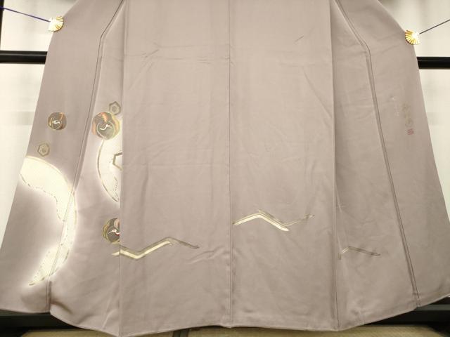 平和屋着物●奥村悟 訪問着 駒刺繍 竹屋町刺繍 鶴 暈し染め 金彩 正絹 逸品 AABL0063ck