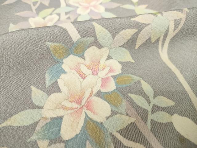 平和屋着物●訪問着 作家物 枝花文 暈し染め 正絹 逸品 AABL0065ck
