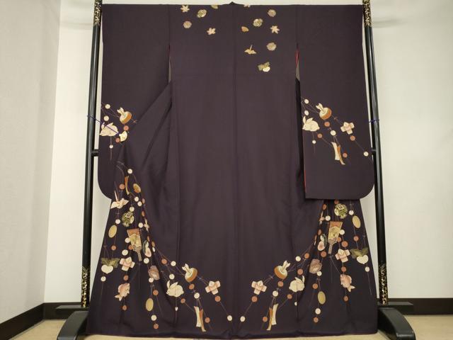 平和屋着物●豪華振袖 玩具文 赤錆色 洗える着物 AABL0066ck