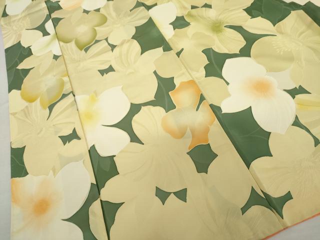 平和屋着物●上質な小紋 地紋起こし 舞花文 正絹 逸品 AABL0107cs