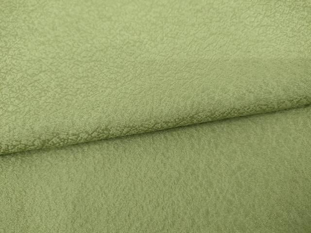 平和屋着物●上質な色無地 氷割れ地紋 柳色 正絹 逸品 AABL0112cs