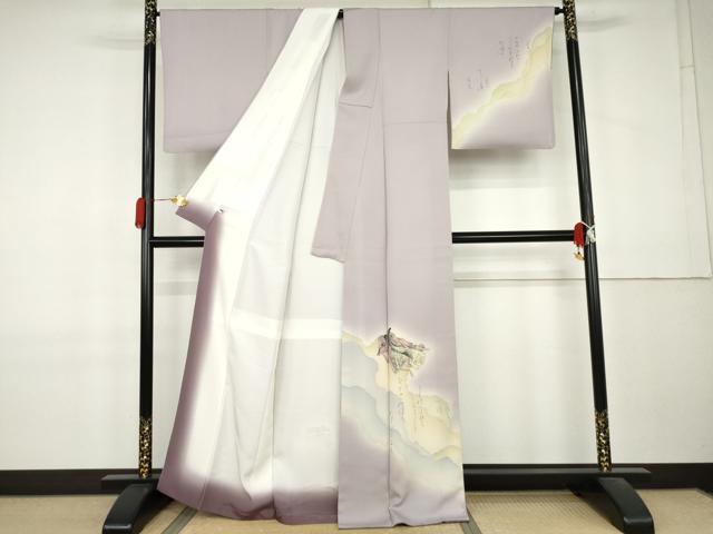 平和屋着物●訪問着 女人文 暈し染め 金銀彩 正絹 逸品 AABL0113cs