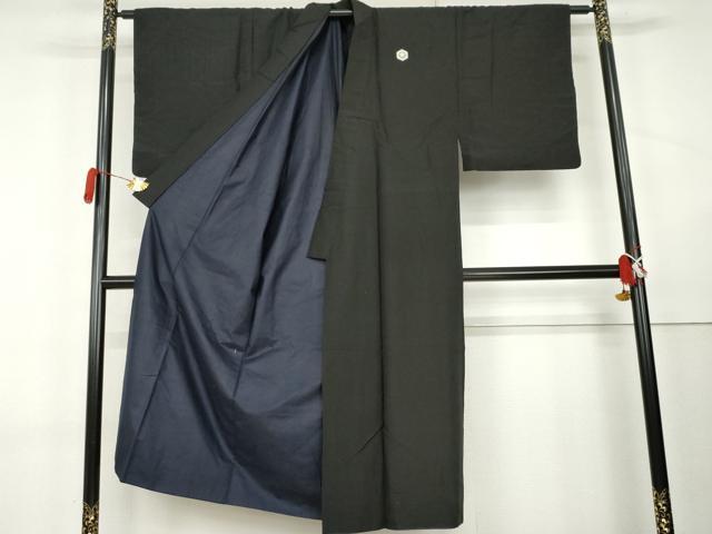平和屋着物●男性 黒紋付・羽織セット 正絹 逸品 AABL0115cs
