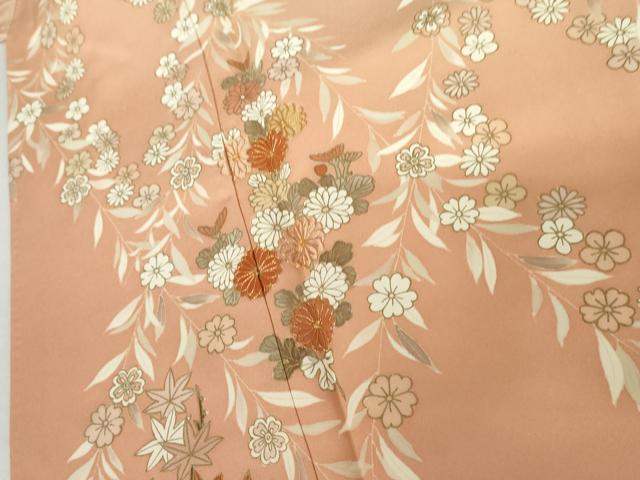 平和屋着物●訪問着 駒刺繍 枝垂れ桜文 暈し染め 金彩 正絹 逸品 AABL0120cs