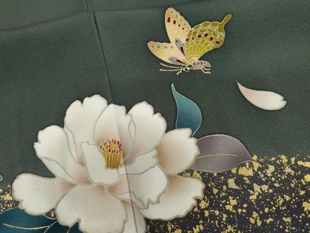 平和屋着物●訪問着 花蝶文 金彩 鈴乃屋扱い 正絹 逸品 AABL0124cs
