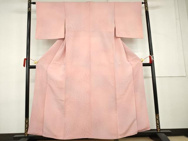 平和屋着物●上質な小紋 草花文 暈し染め 鬼しぼ縮緬 正絹 逸品 AABL0125cs