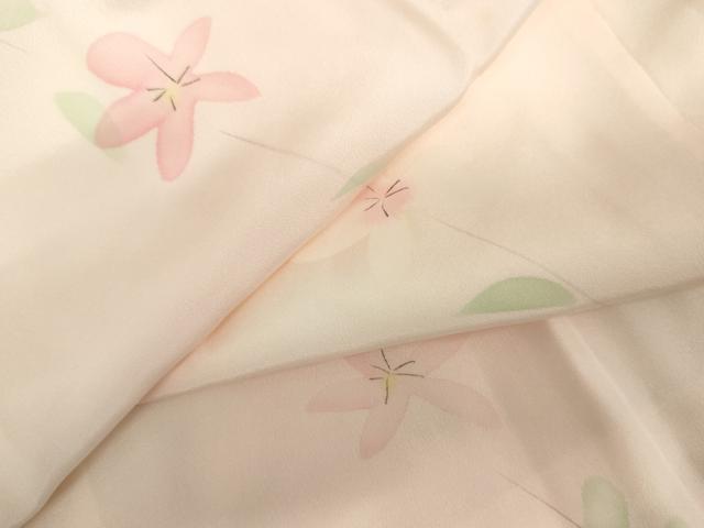 平和屋着物●長襦袢 袷 手描き 枝花文 暈し染め 正絹 逸品 AABL0154cs