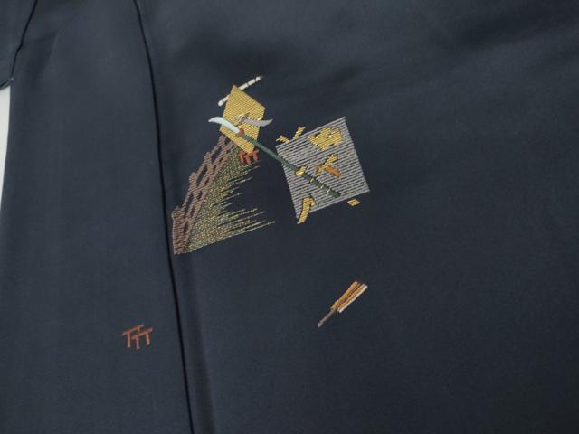 平和屋着物●訪問着 竹屋町刺繍 弁慶 金糸 正絹 逸品 AABL0166cs