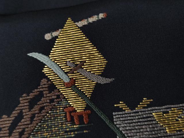 平和屋着物●訪問着 竹屋町刺繍 弁慶 金糸 正絹 逸品 AABL0166cs