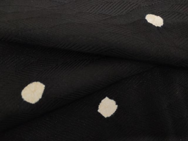 平和屋着物●上質な小紋 絞り あられ 黒地 正絹 逸品 AABL0167cs