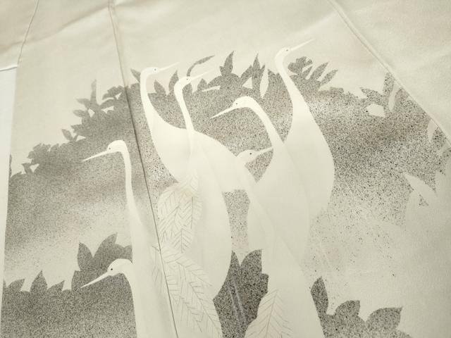 平和屋着物●訪問着 群れ鶴文 正絹 逸品 AABL0171cs