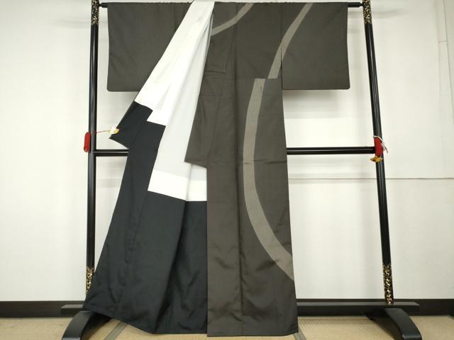 平和屋着物●本場染大島紬 訪問着 流水文 正絹 逸品 AABL0177cs