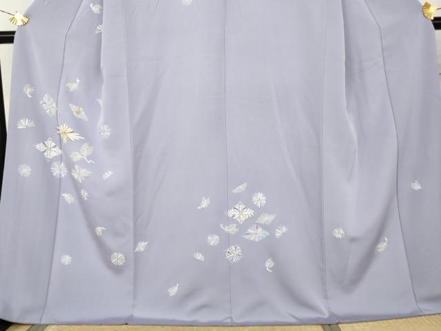 平和屋着物●訪問着 駒刺繍 松菱文 金彩 丹後ちりめん 反端付き 正絹 逸品 AABL0180cs