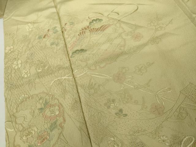 平和屋着物●中国三大刺繍 スワトウ刺繍 汕頭刺繍 総刺繍 色留袖 飛鶴雪輪花文 暈し染め 正絹 逸品 AABL0184cs